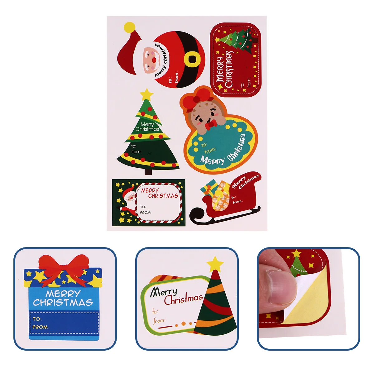 

40 Sheets Christmas Stickers Adhesive Xmas Sealing Writable Labels Stickers Paster for Envelope Gift DIY