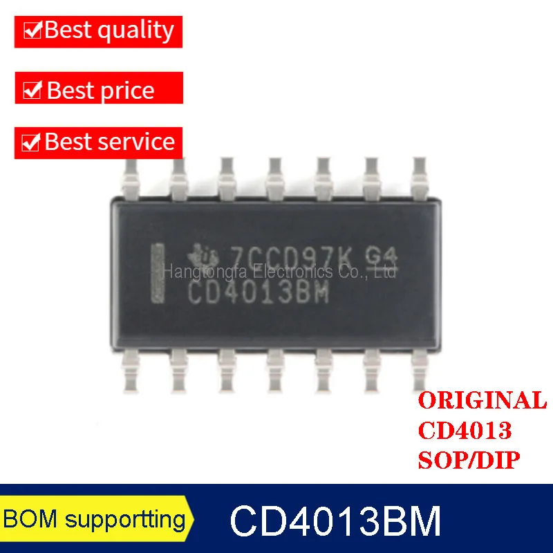 

50PCS/LOT New Original CD4013 CD4013BE CD4013BM96 SOIC14 DIP14 SMD Logic Gate IC Chip