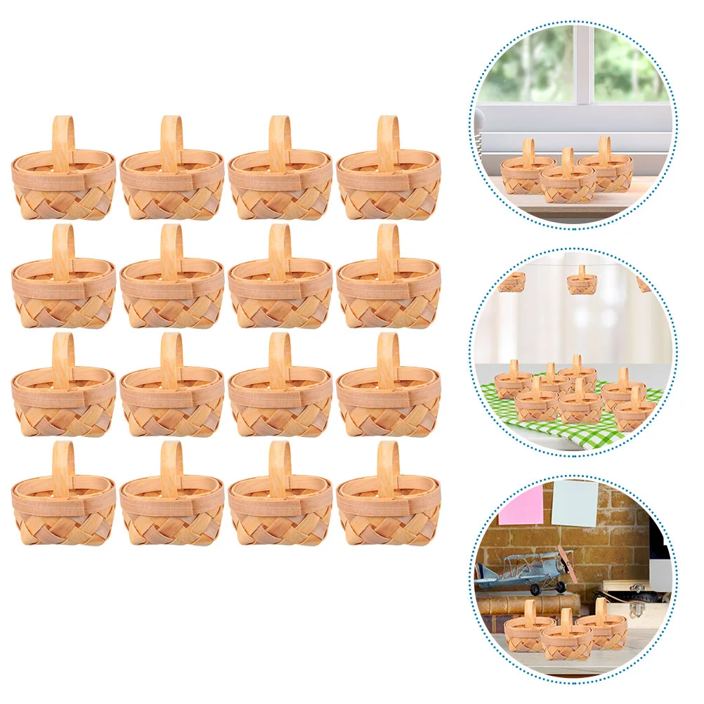 

Basket Mini Baskets Woven Candy Picnic Miniature Flower Small Wedding Wicker Tinygift Farmhouse Handwoven Storage Wood Boxhandle