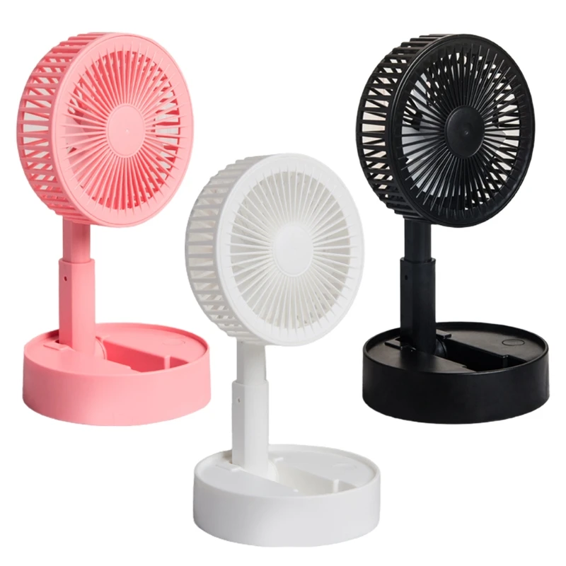 

USB Charging Desk Fan Foldable Personal Fan Phone Holder for Bedroom Office N0PF
