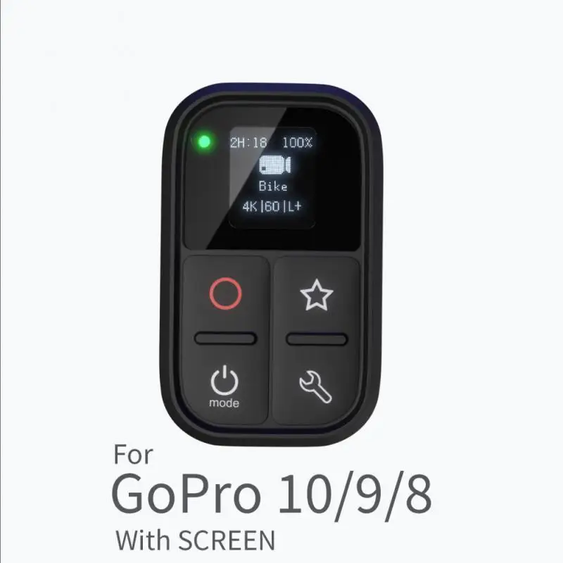 

Remote Control Black Rechargeable Illuminated Built-in Oled Screen Signal Free For Gopro 8 9 10 Max Remote Camera Remote Control