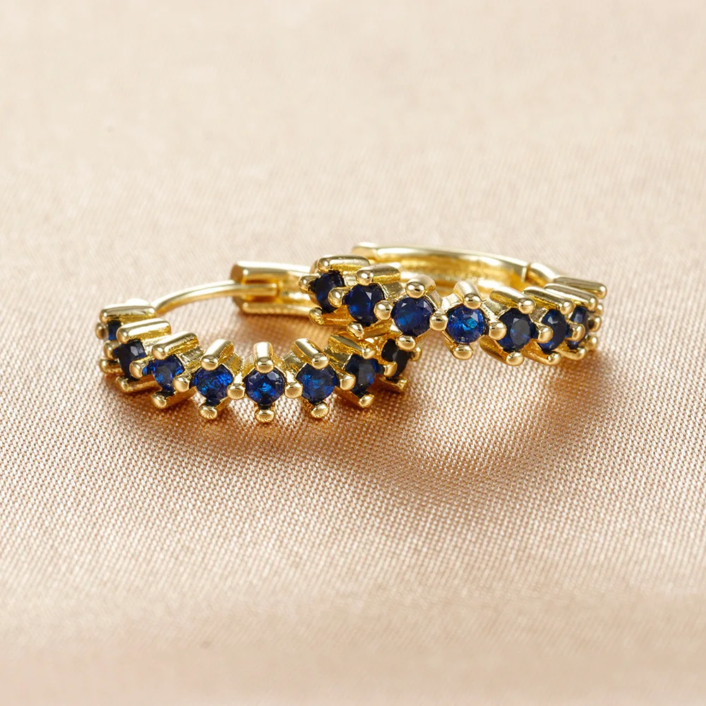 2 шт. инкрустированные цветным цирконием S925 серебряная булавка модные серьги с