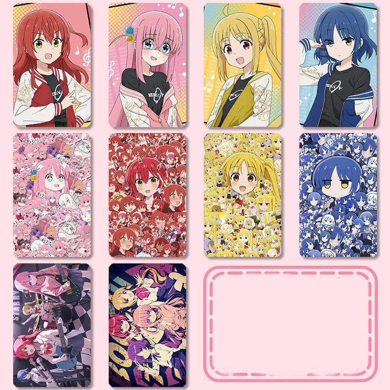 

BOCCHI THE ROCK! Наклейка для карт аниме Hitori готоh Yamada Ryo ПВХ наклейка для автобусных карт для кредитных карт печать квадратные декоративные подарки