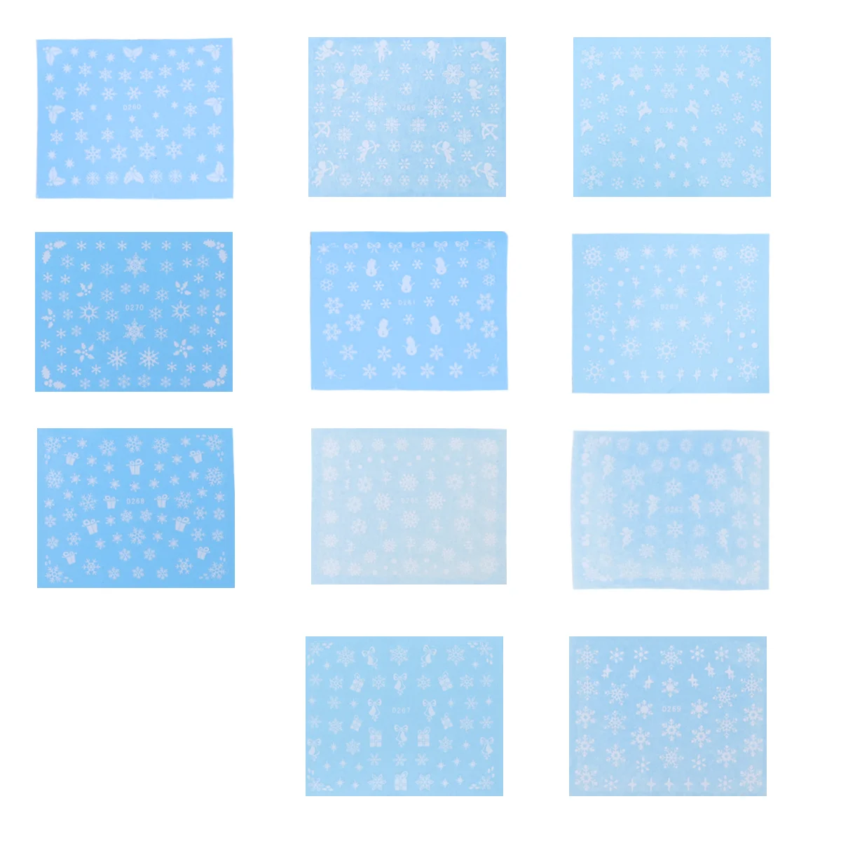 

12pcs Nail Sticker Christmas Removable Fashionable Nail Snowflake Sticker Nails Decals for Women