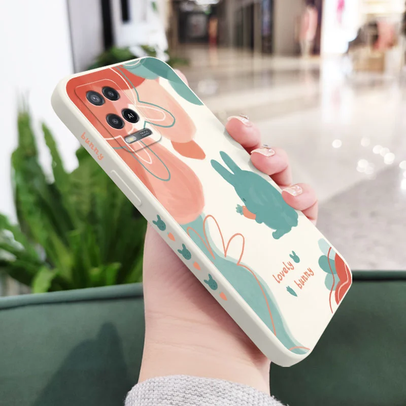 Cat Color Block Phone Case For OPPO A54 A74 A57 A96 A76 A36 A95 A12 A15 A15S A16 A16K A9 A5 2020 Reno 7 7Z 6 5 F9 4G 5G images - 6