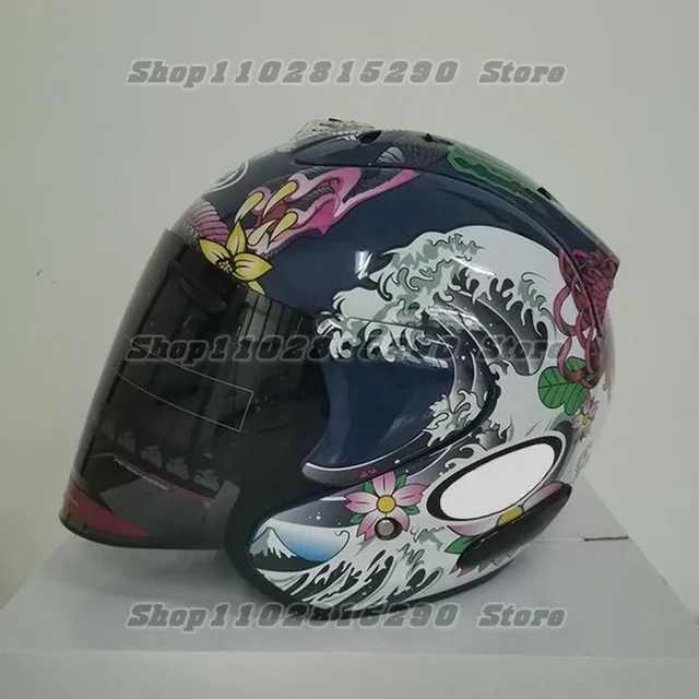 Ram3 восточный полушлем с драконом для мужчин и женщин, мотоциклетный ...