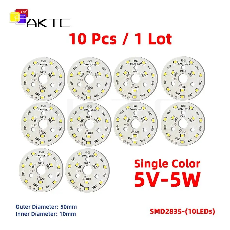 

10 шт. Круглые светодиодные панели Ankatec 5V3W-LEDP 5Вт/10Вт