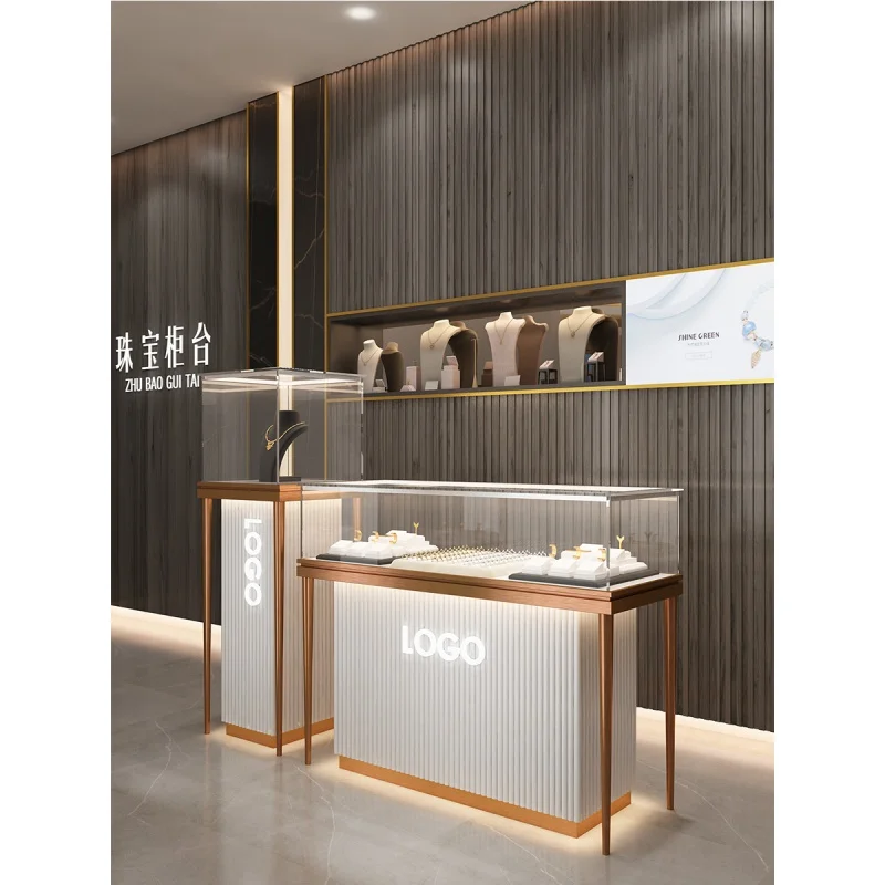На заказ роскошный драгоценный камень ювелирный магазин стеклянная витрина