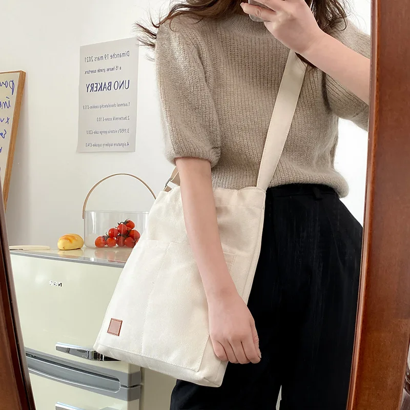 

Canvas Bag Ladies Handbag Shoulder Bag Simple Casual Student Tote Bag Canvas Bag