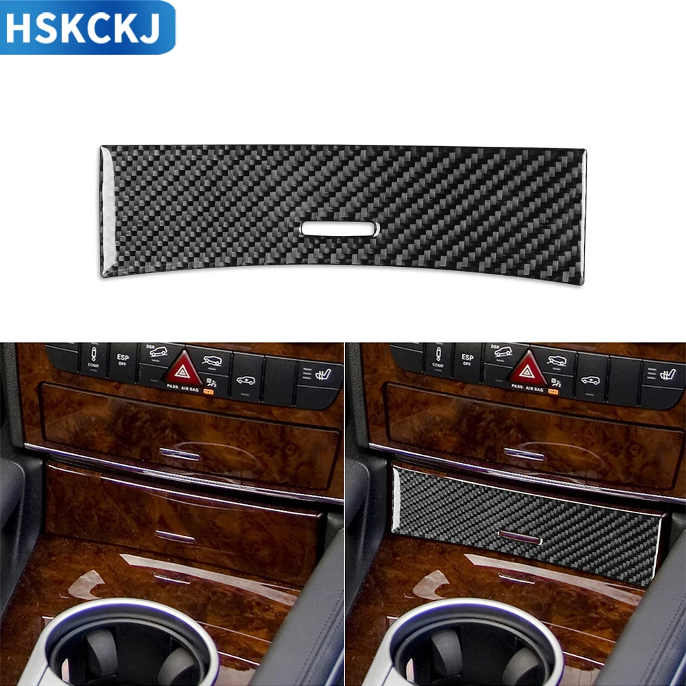 

Carbon Fiber Interior Auto Car Center Control Storage Box Trim Sticker For M Class W164 2005-2011 Modification Decoration
