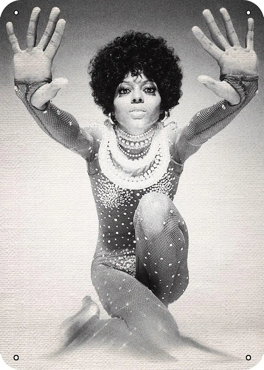 Рок-звезды Диана Росс Портрет Sessio Металлическая жестяная вывеска 8 &quotX 12&quot