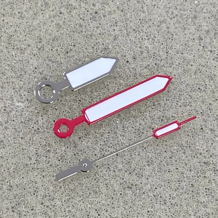 Watch Accessories Watch Hands Red and White Sword-shaped Needle Green Luminous Suitable for NH35A/NH36/4R/7S Automatic Movement