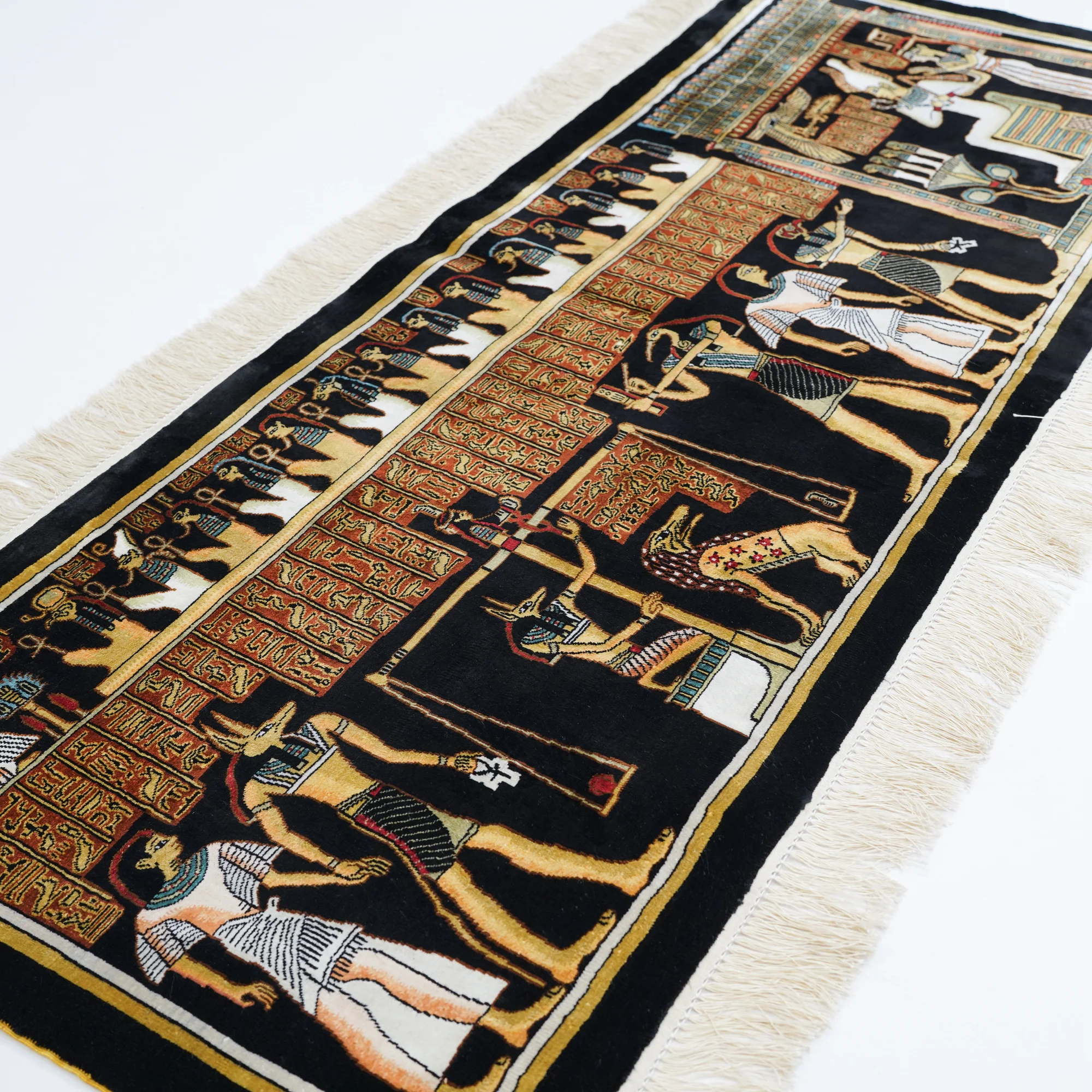 Шелковый ковер ручной работы 4 'x 1 8' древний Египетский домашний живописный