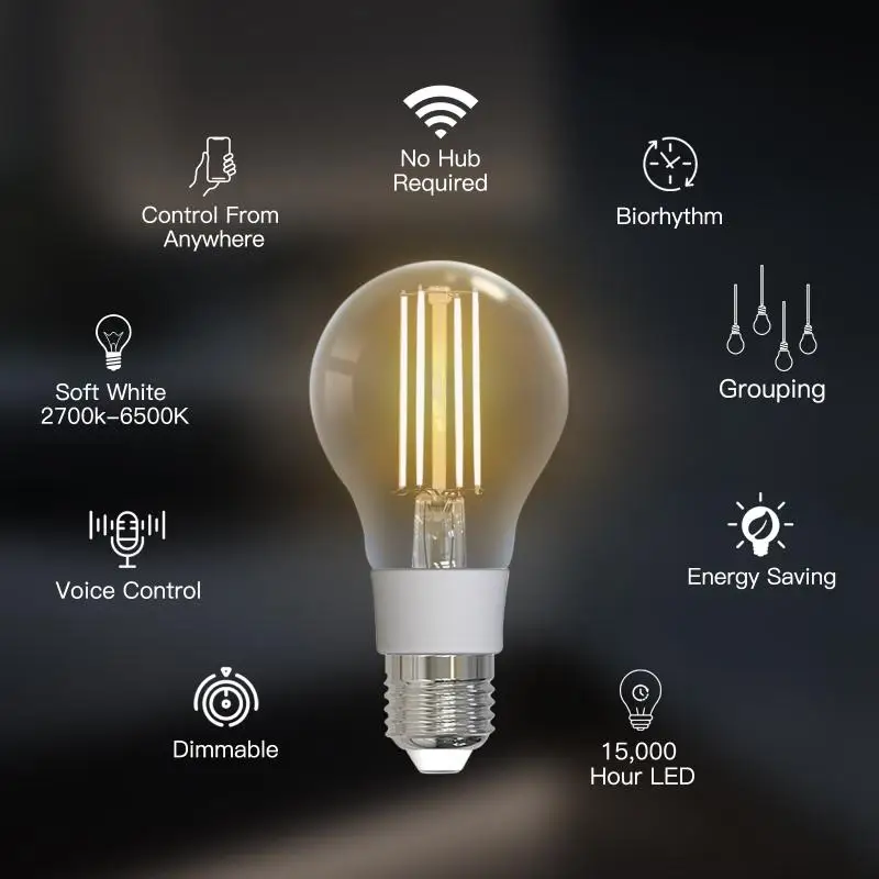 

Лампа накаливания RYRA WiFi Smart E27, 90-250 В, 7 Вт