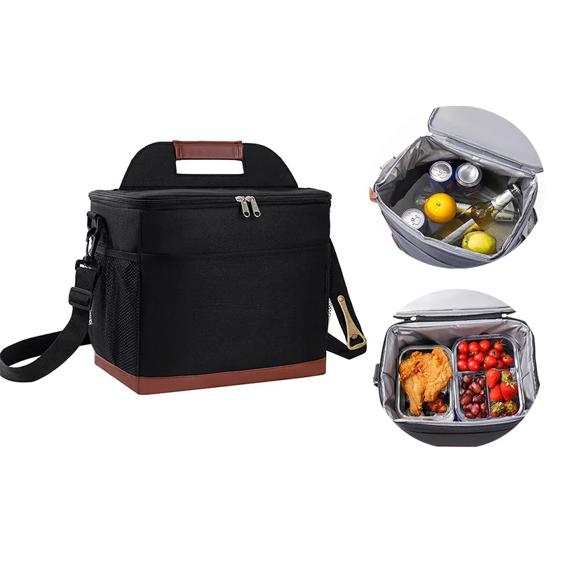 

Beach Cooler Backpack Water Resistant Thermal Bag With Padded Handle Portable Outdoor Oxford Fabric Bag With Side Mesh Bag