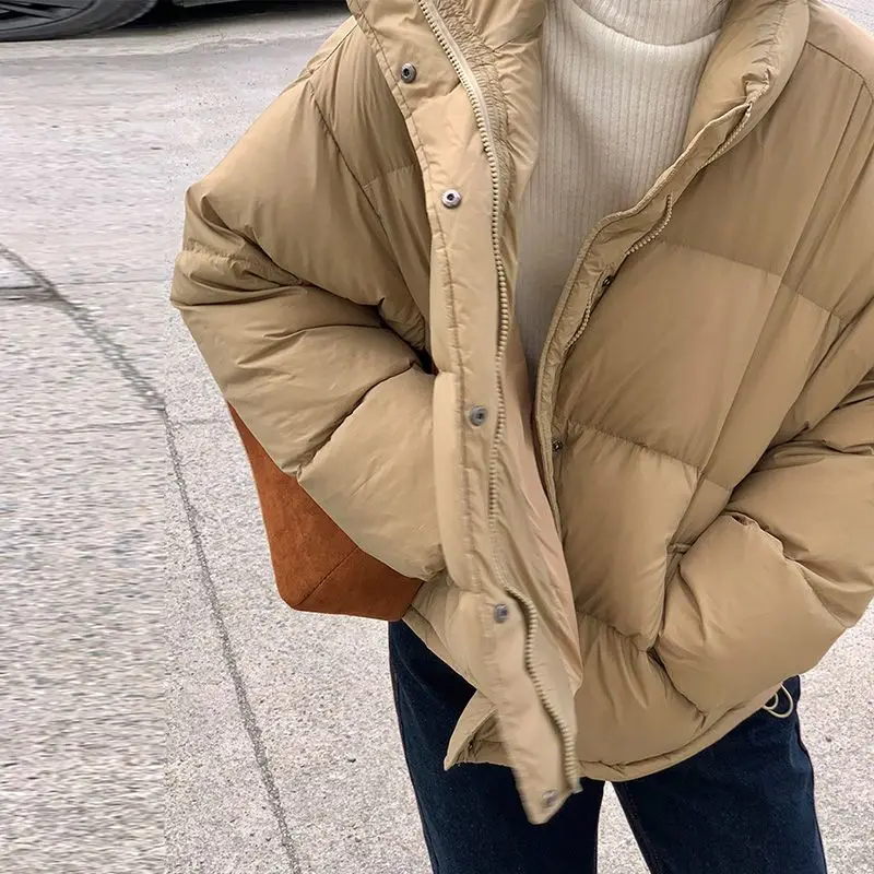 Winter Duck Down Coat Women Fashion Warm Thick Hooded Jackets Autumn Casual Pocket White Duck Down Ladies Buttons 2023 M26