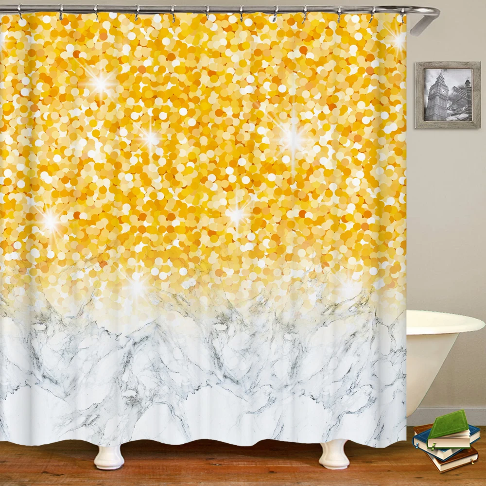 

Занавеска для душа, водонепроницаемый шторка из полиэстера, с 3D принтом мечты, 180 х180 см, золотистая блестящая, для ванной комнаты