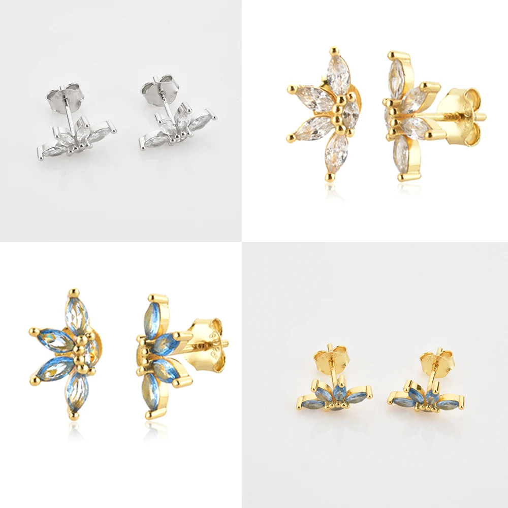 

Серьги-гвоздики женские в богемном стиле, цветные украшения в форме лепестков циркония, модные трендовые аксессуары для вечеринки, банкета,...