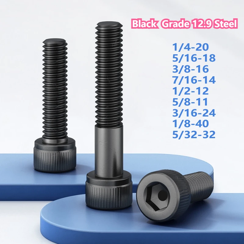 Стальные черные болты с шестигранной головкой UNC BSW