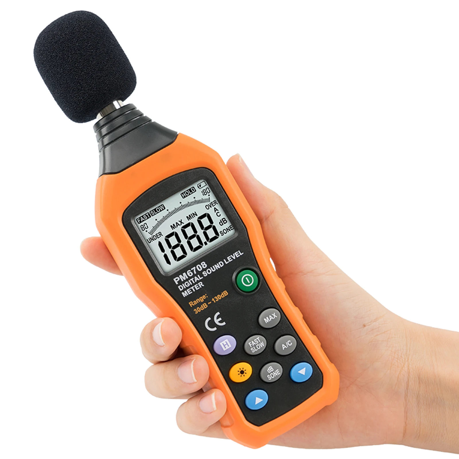 Digital Sound Level Meter Noise Tester Sound Detector High Precision Decible Monitor 30-130dBA Audio Measuring Instrument Alarm