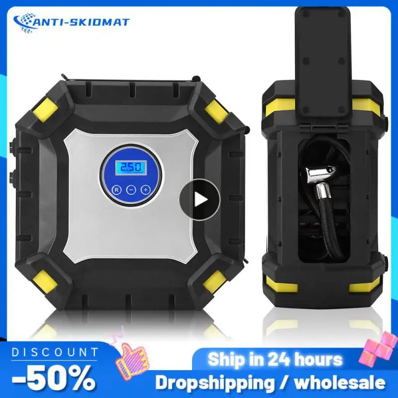 

120W 12V DC Stable Portable Mini Electric Auto Tire Inflator Pump 60PSI Power Cable with Bright Emergency LED Light
