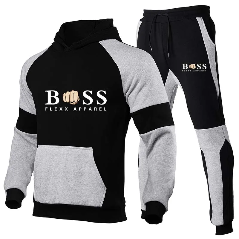 

Men's 2 Piece Sets Hoodies+Pants Sport Suits Casual Sweatshirts Tracksuit 2022 New Autumn and Winter Brand Sportswear Male