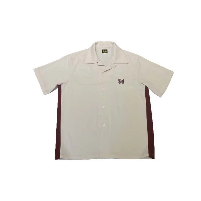 

Style NEEDLES Jointly Limited Butterfly Embroidery Side Stripe Men's And Women's Short Sleeved Shirts
