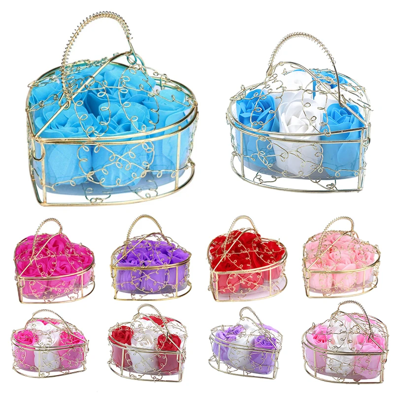 

6Pcs Scented Rose Flower Petal Bath Body Soap Wedding Party Gift Home DIY Decoration (Red+White)
