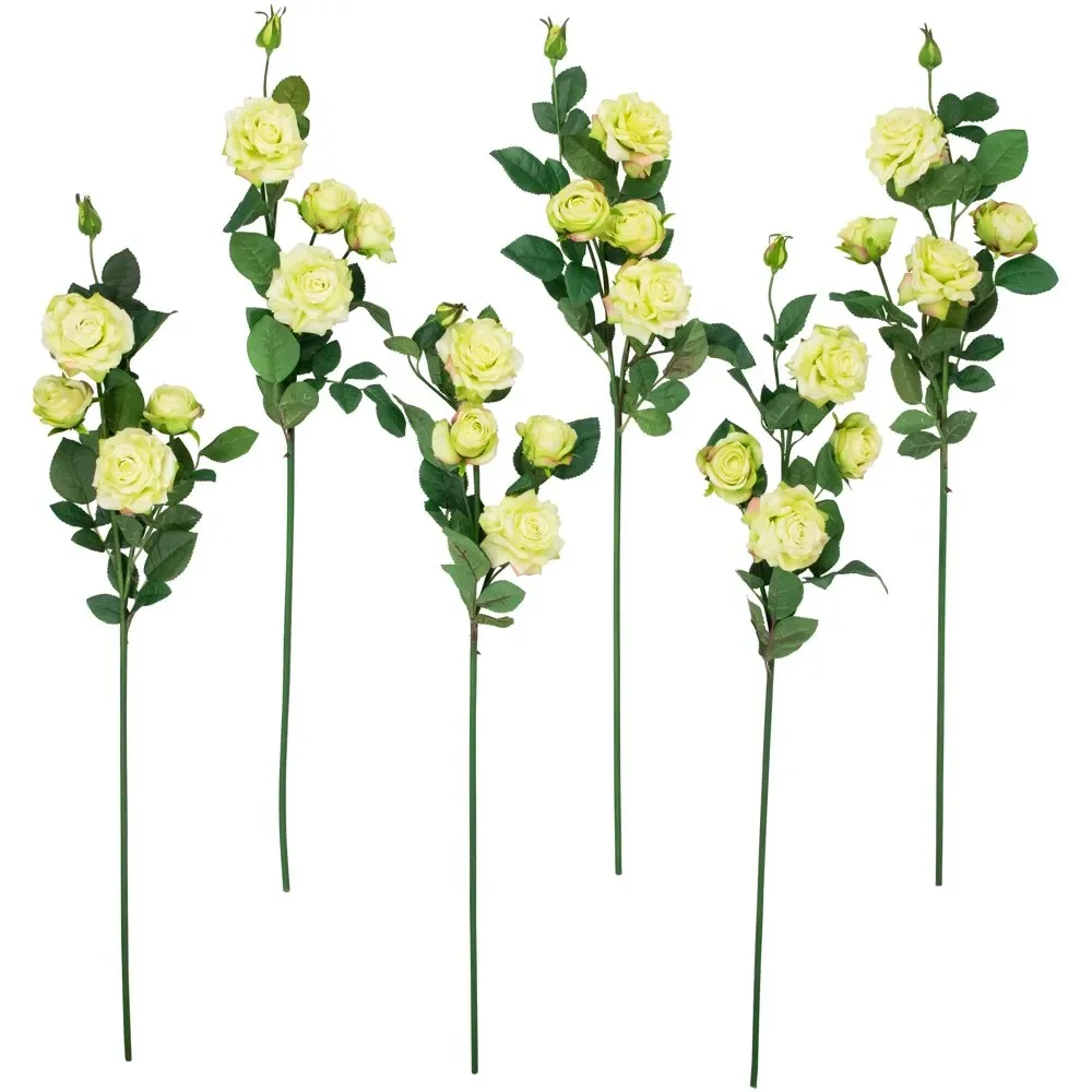 

Set of 6 Green Life Like Artificial Rose Floral Sprays 35"