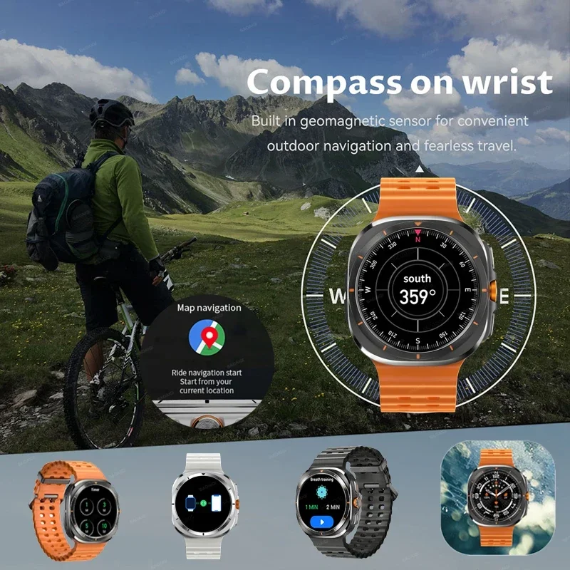 2024Новые умные часы Galaxy Watch 7 Ultra для мужчин память 32 ГБ GPS NFC 1 5 дюйма AMOLED-экран
