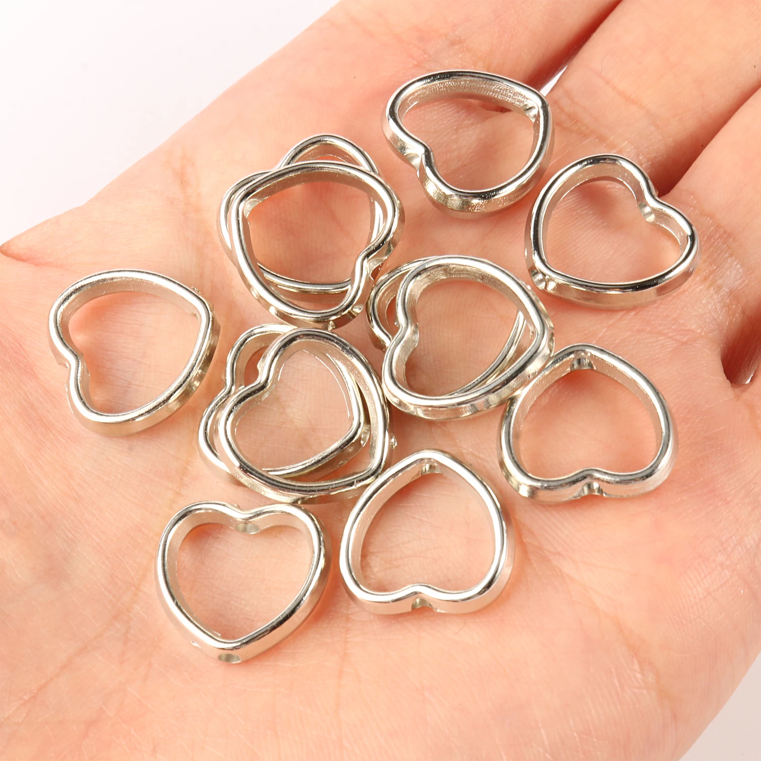 Бусины-разделители для бисера подвески с двумя отверстиями в форме сердца