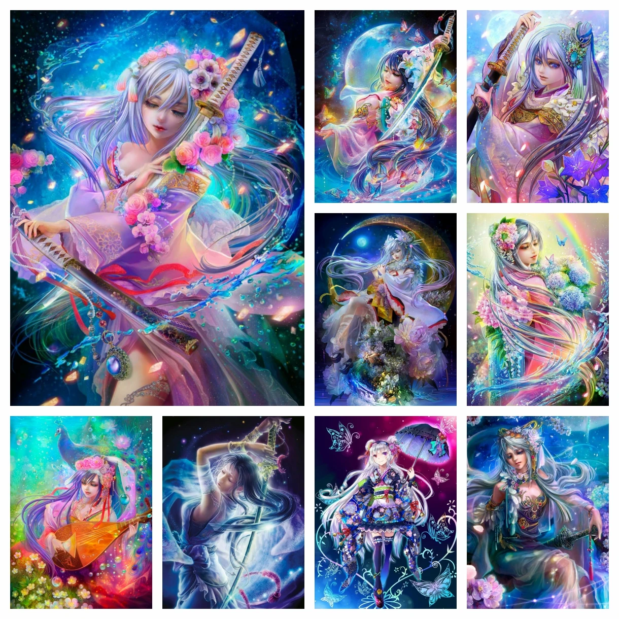 

Fantasy Anime Girl Diamond Painting Cartoon Fairy Elf Constellation Wall Art Cross Stitch Embroidery Picture Mosaic Home Decor