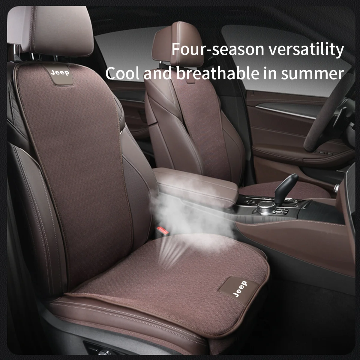 

2pcs Car Seat Pad Backrest Mat Protect Mat Ice Silk Cushion For Jeep Renegade Compass Grand-Cherokee Wrangler Wrangler-JK Cherok