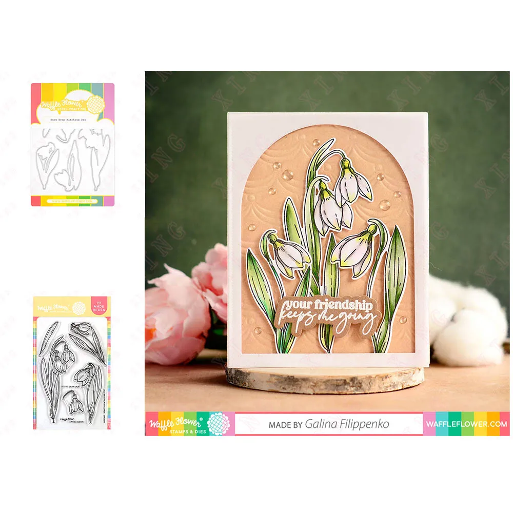 

Arrival Metal Cutting Dies Diy Scrapbook Decoration Embossing Stamps Made Album Card Snow Drop - January Birth Flower Craft Mold