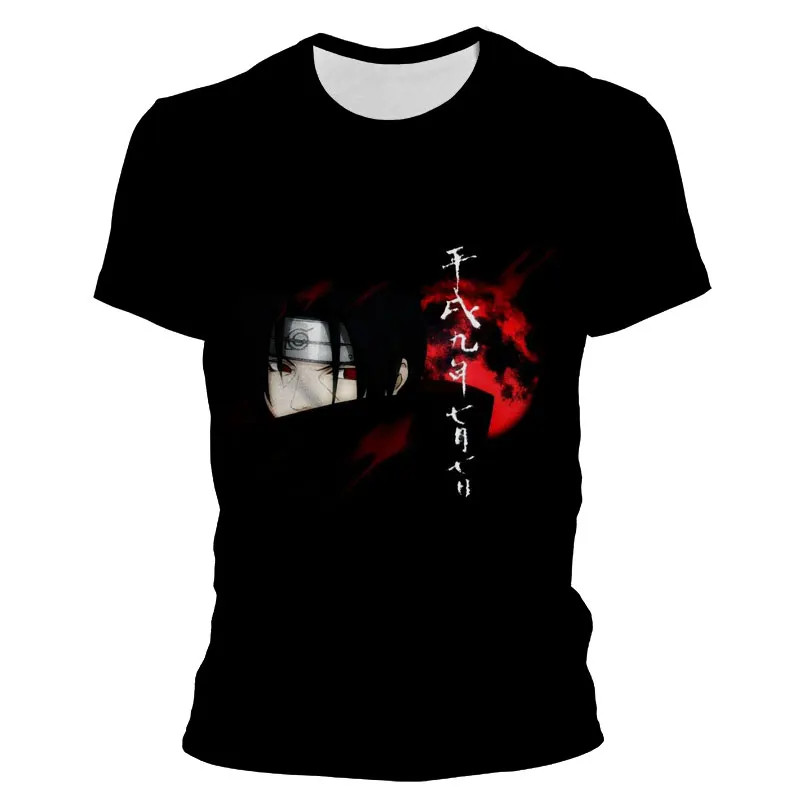 

Short Sleeve Tshirts For Men Bandai Naruto Itachi 3D Print Cool Women Oversized T-shirts Cartoon Anime Summer Children Clothes