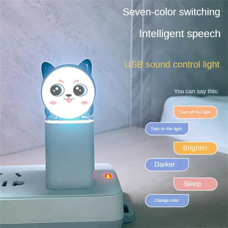 

USB Intelligent Voice Lamp Cute Cat Soft Light Eye Protection Voice Control Switch Night Light Neon Sign Room Decoration