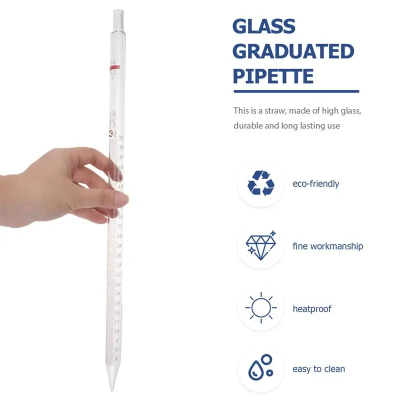 

Glass Graduated Pipette Environment-friendly Glass Straw Experiment Straw