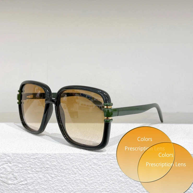 

Black Tortoiseshell Square Frame High Quality Women's Myopia Prescription Sunglasses 1066s Fashion Men's Glasses Gradient Lens