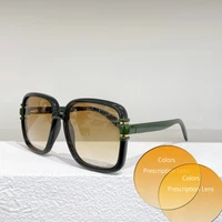 black tortoiseshell square frame high quality womens myopia prescription sunglasses 1066s fashion mens glasses gradient lens