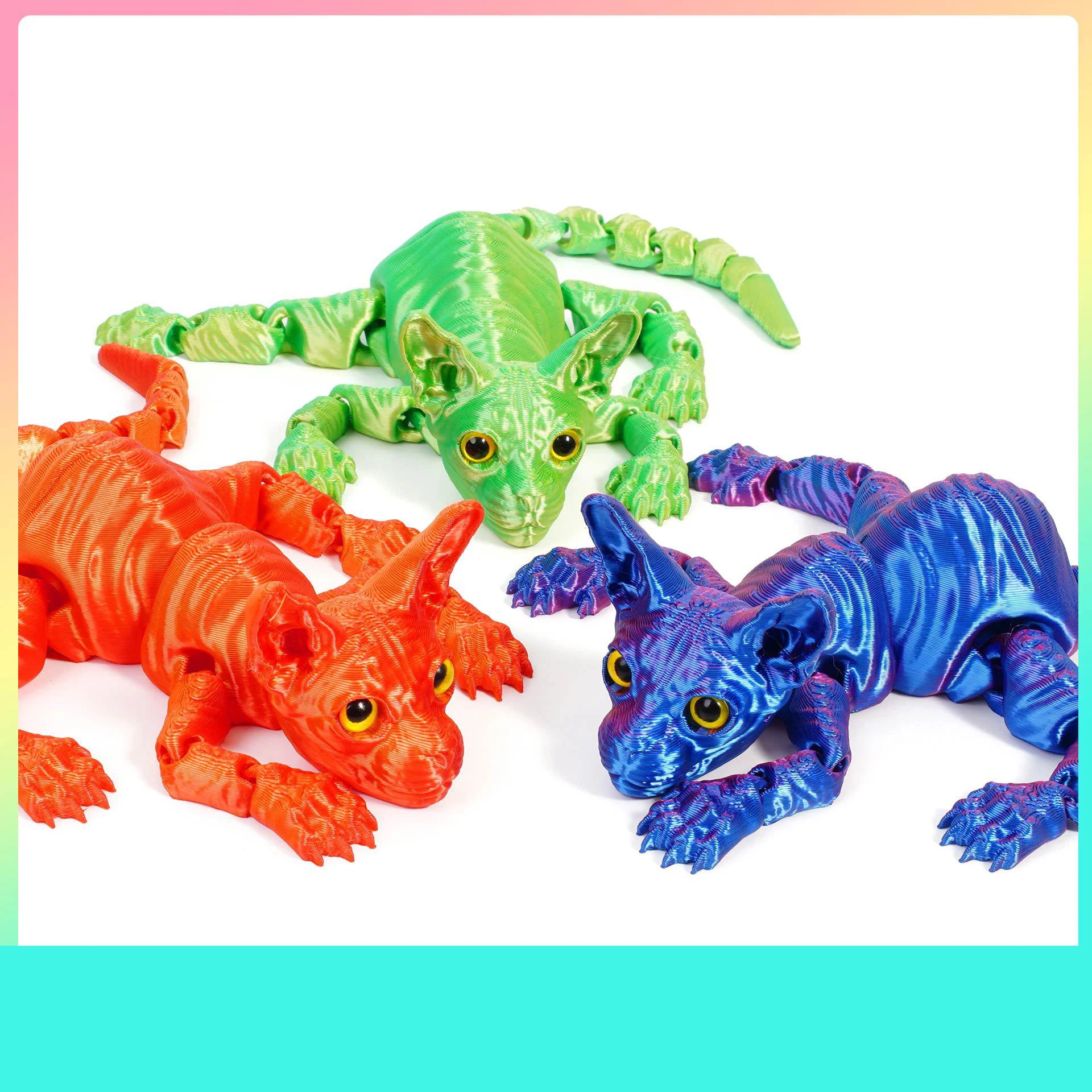 Фото 3D печатный сфинкс, кошка, животные, игрушка, шарнирные милые кошки, украшения для дома, комнаты, автомобиля, игрушка в подарок, любитель кошек, коллекционер, украшение для рабочего стола №5