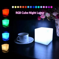 rgb led cube night light remote control dimmable table light desk lamp for bedroom bar restaurant decor customized lamp gifts