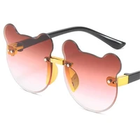 fashion children sunglasses carnation bear sun glasses rimless anti uv spectacles kids gradient lens eyeglasses ornamenta a