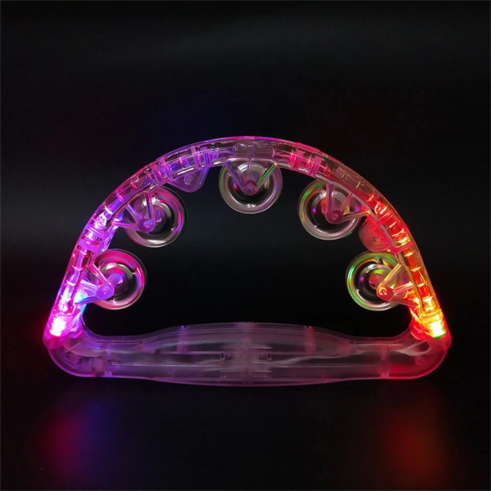 

LED Light Up Sensory Toy Flashing Tambourine Musical Instrument Shaking Toys Kids Concert Wedding Parties Led Tambourine