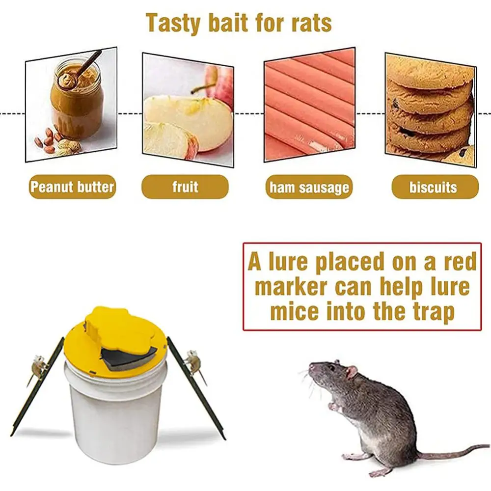 

Mouse Trap Reusable Smart Flip And Slide Bucket Lid Mouse Rat Trap Humane Or Lethal Trap Auto Reset Rat Door Style Multi Catch