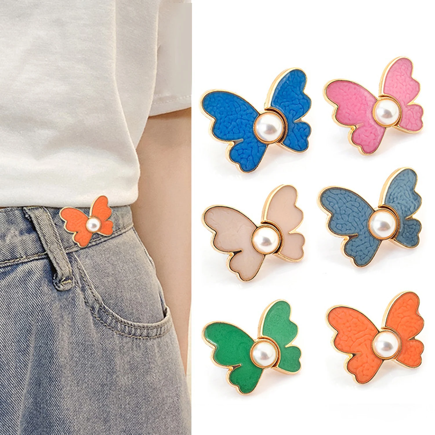 

Butterfly Waist Buckle Waist Tightening Artifact Stitch Free Button Buckle Adjustable Detachable And Nail Free