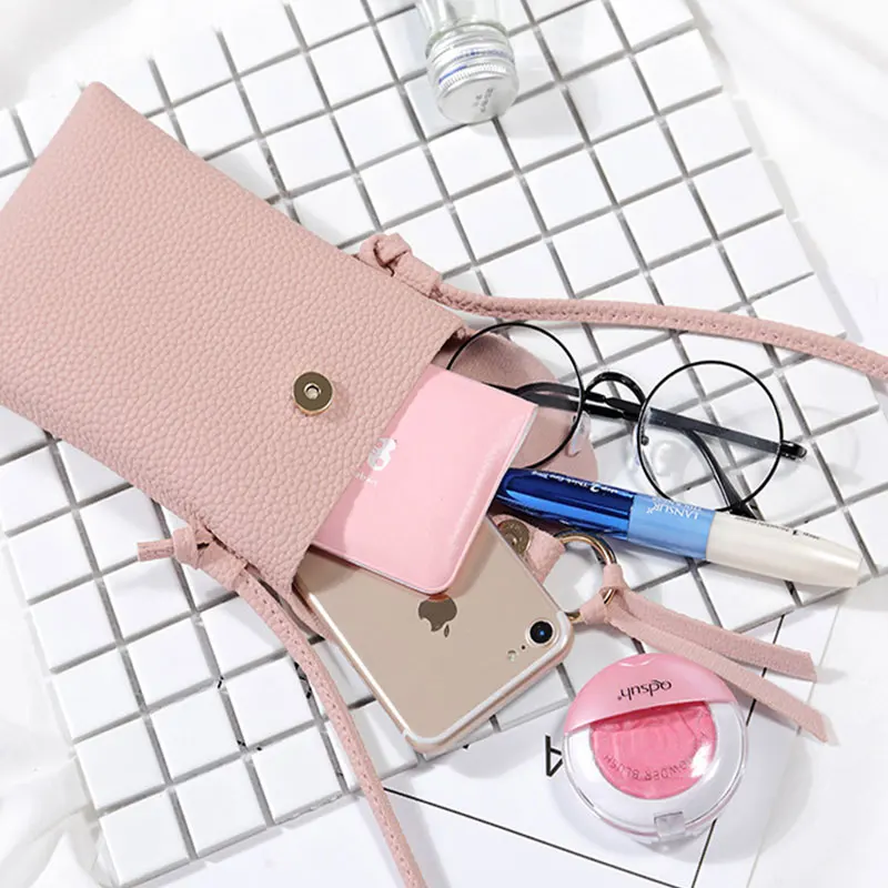 

Women's Small Crossbody Shoulder Bags PU Leather Female Cell Phone Pocket Bag Ladies Purse Card Clutches Wallet Messenger Bags