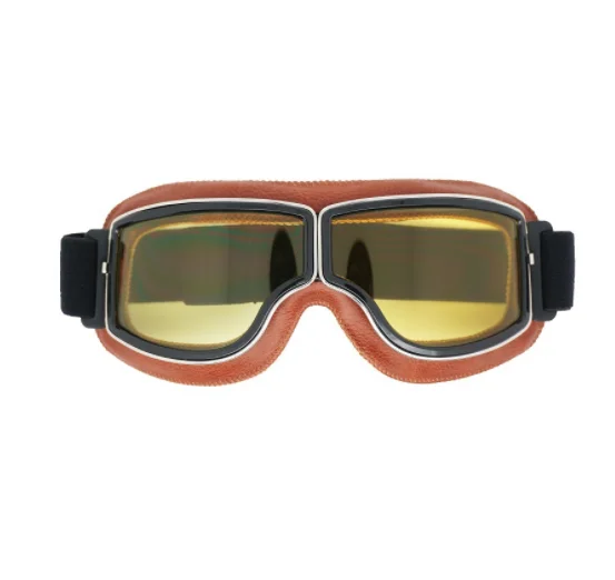 

Foldable Retro Motocross Goggles Vintage Leather Motorcycle Glasses Windproof Breathable Moto Cycling Helmet Scooter Goggles