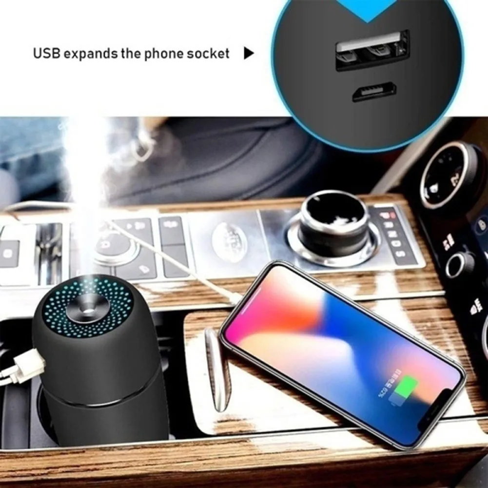 

1PC Air Purifier 7 Colors Car Black For Car LED Night Light USB Power Diffuser Purifier