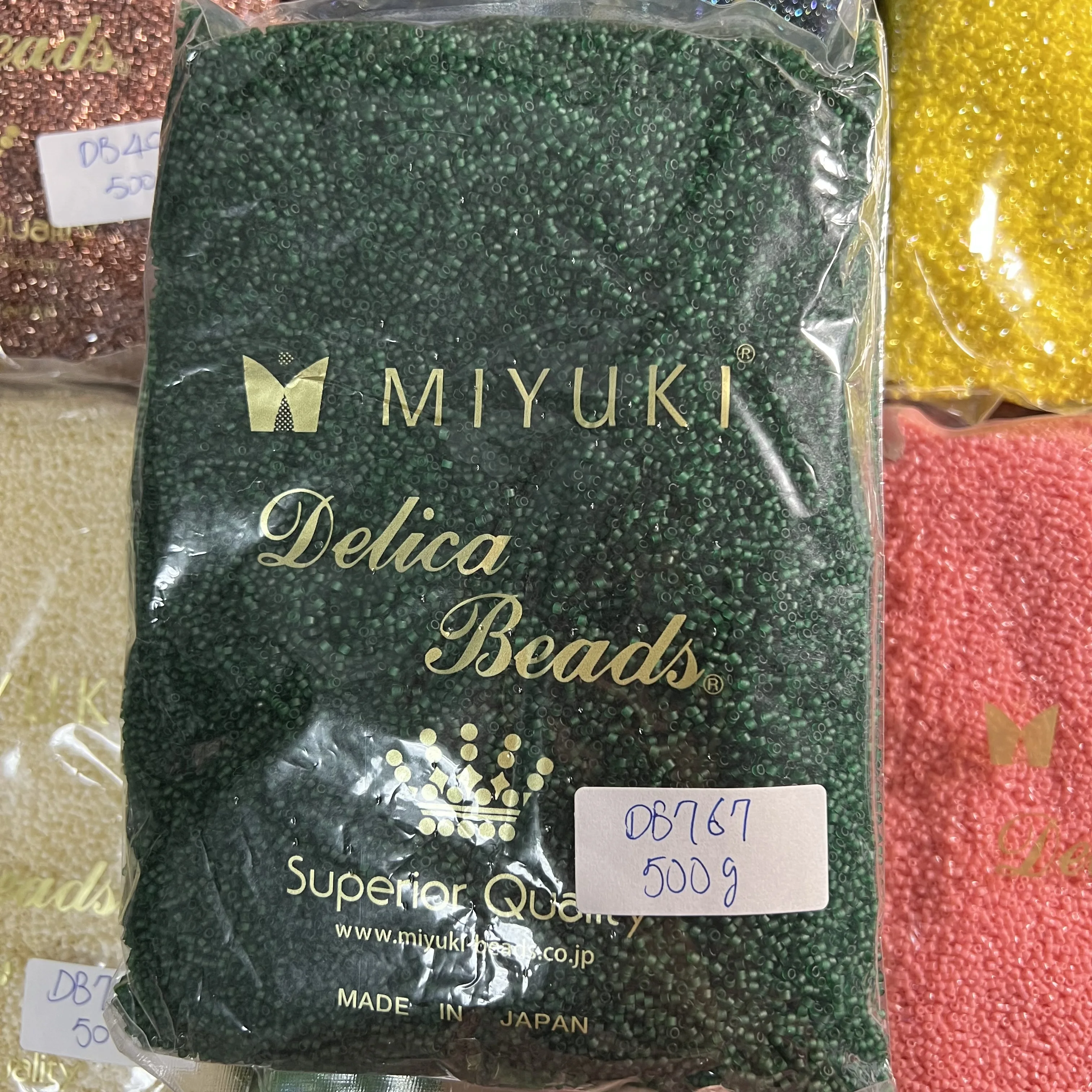 

Fairywoo New 500 Grams/Bag Miyuki DB767 Bead Dark Green Bead For Girl Jewelry Kit DIY Bracelet Accessories Bulk Wholesale Bead
