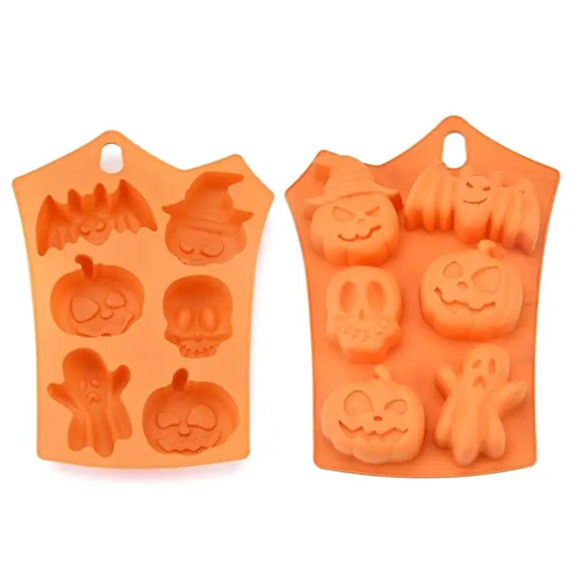 

Halloween Holiday Pumpkin Cake Mold 6 Cavities Pumpkin Ghost Bat Shape Chocolate Molds DIY Cake Decorating Tools Home Accessorie